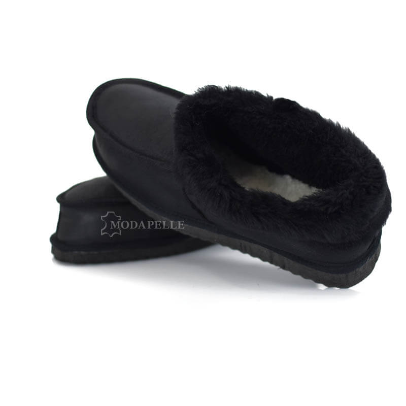 Pantofole in pelliccia chiuse di Kastoria mp411 nero