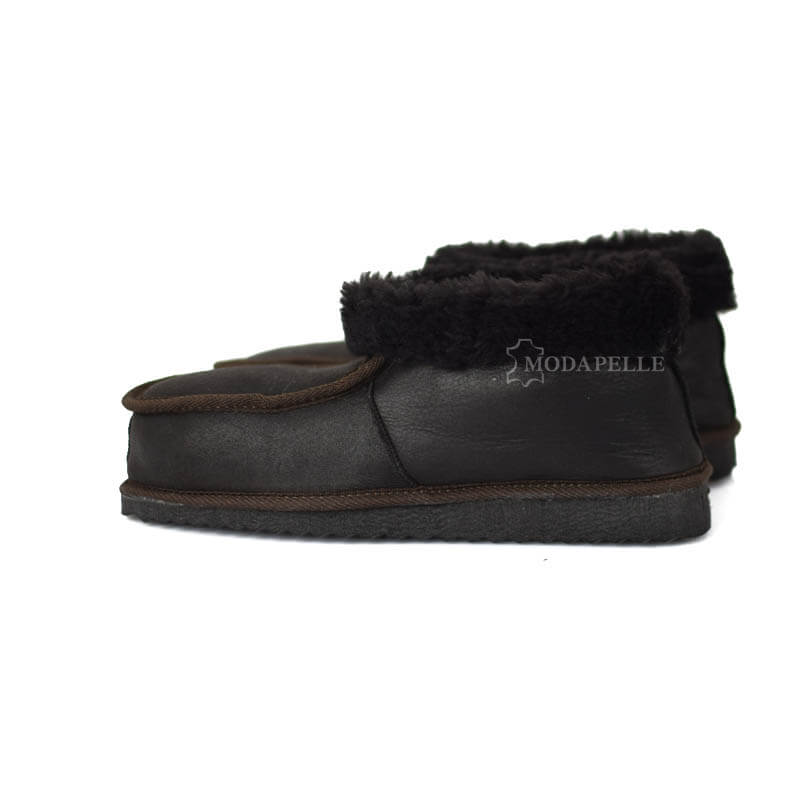 Pantofole in pelliccia chiuse di Kastoria mp413 marrone scuro