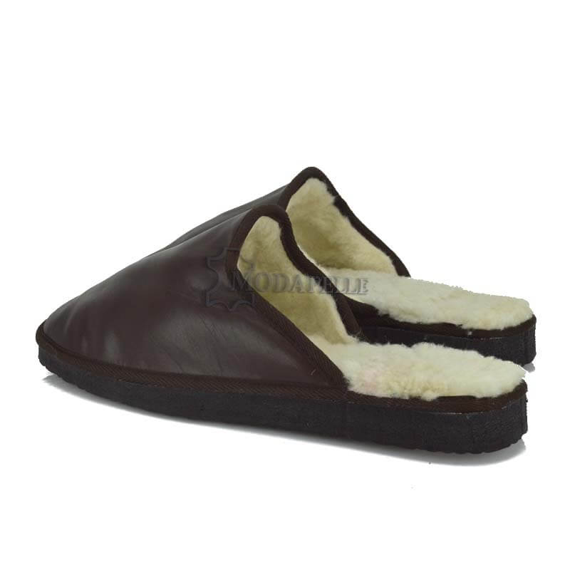 Pantofole in pelliccia mp310 marrone