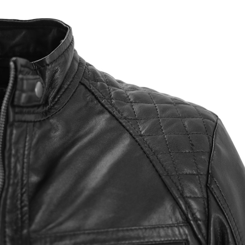 Leather jacket antique black