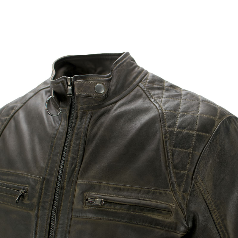Leather jacket antique brown
