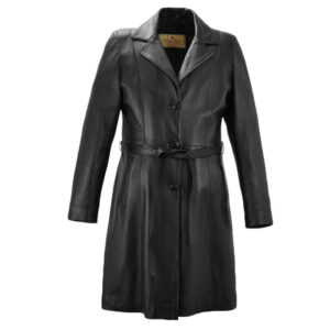 Leather trench coat