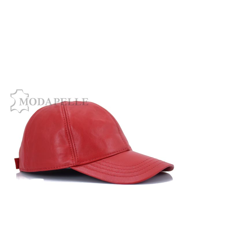 Δερμάτινο καπέλο jockey red