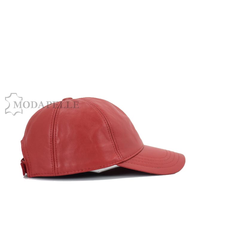 Δερμάτινο καπέλο jockey red
