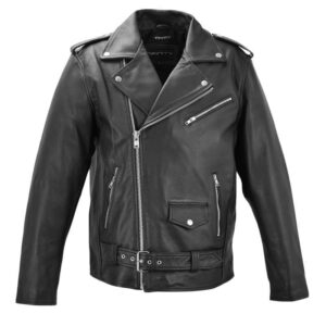 Leather jacket Brando black cowhide