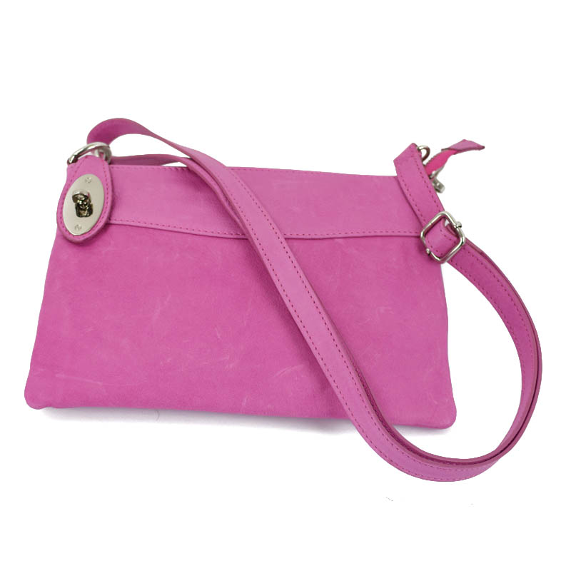 δερμάτινη τσάντα σε χρώμα ροζ