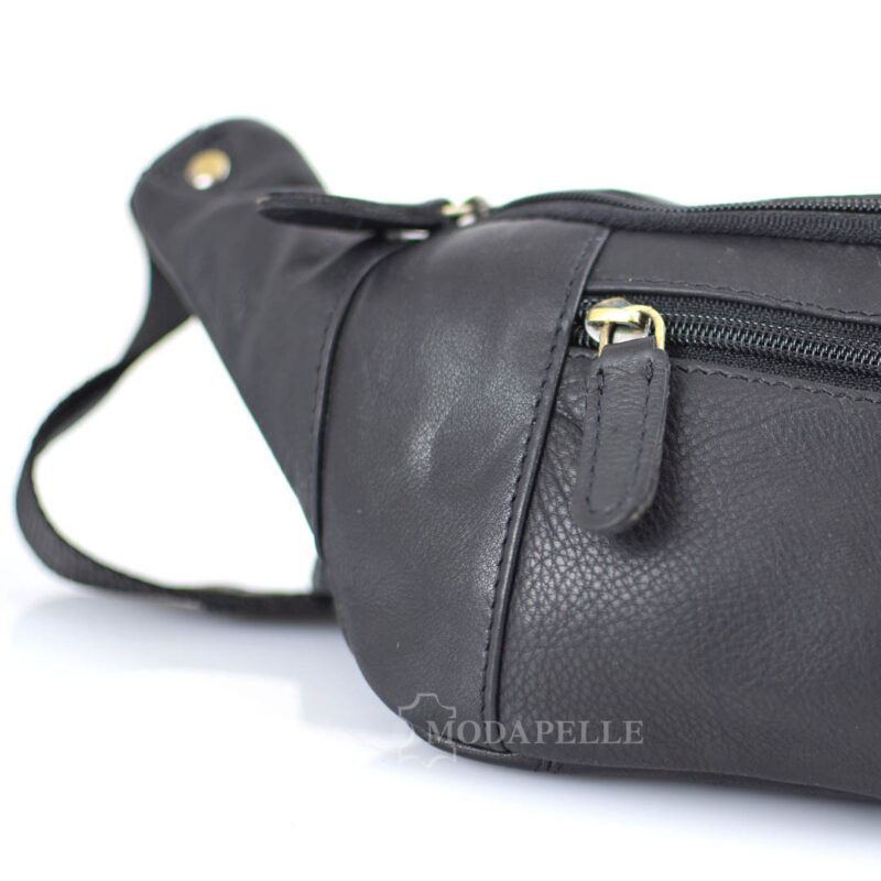 Leder Bauchtasche mp 1956 Schwarz