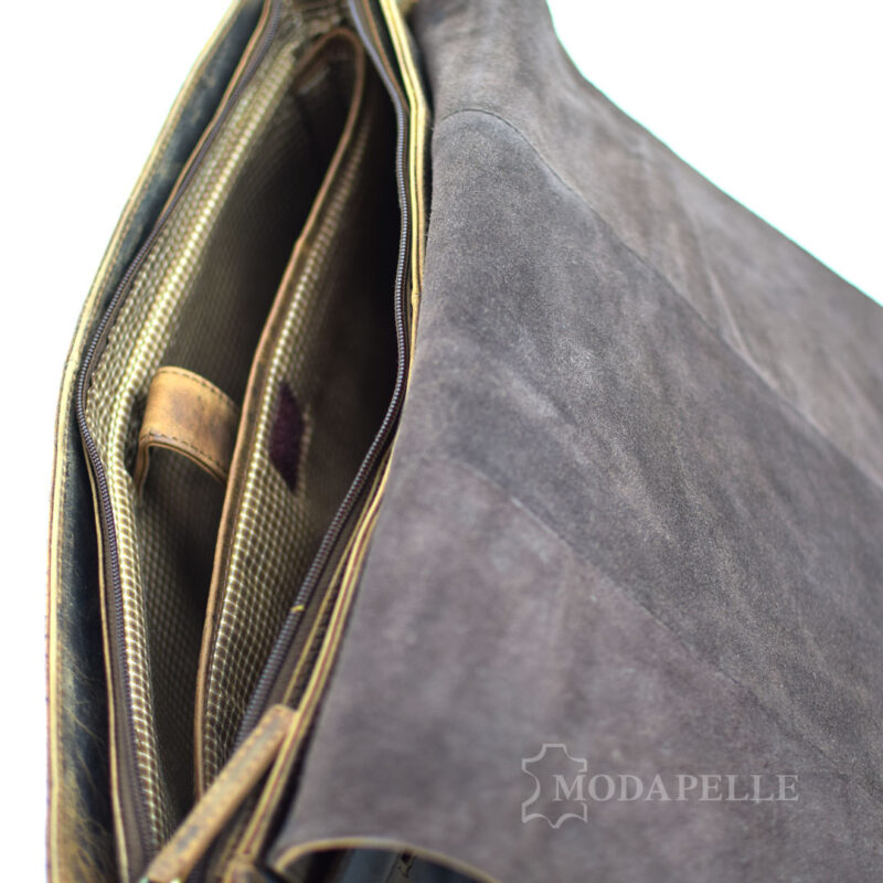 δερμάτινη τσάντα ταχυδρόμου - επαγγελματική σε καφέ χρώμα
