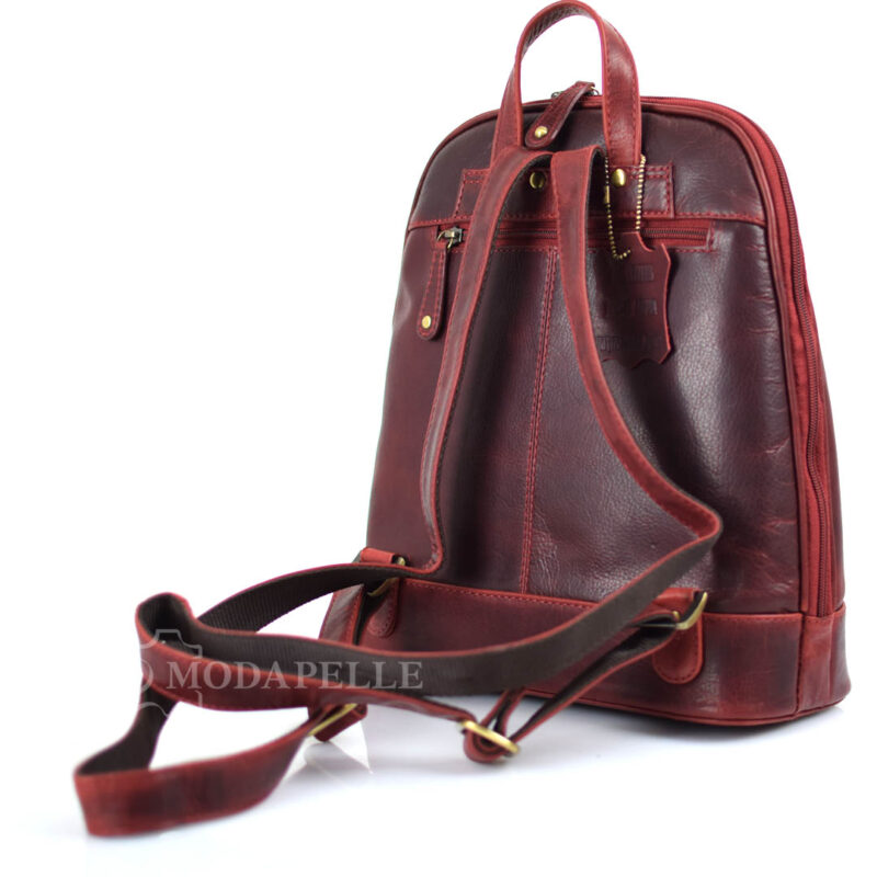 δερμάτινη τσάντα πλάτης - backpack σε κόκκινο χρώμα