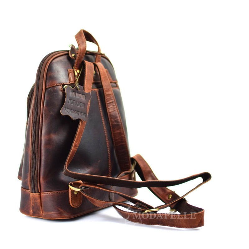 δερμάτινη τσάντα πλάτης - backpack σε καφέ χρώμα