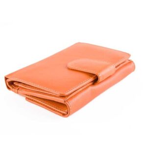 δερμάτινο πορτοφόλι γυναικείο σε πορτοκαλί χρώμα