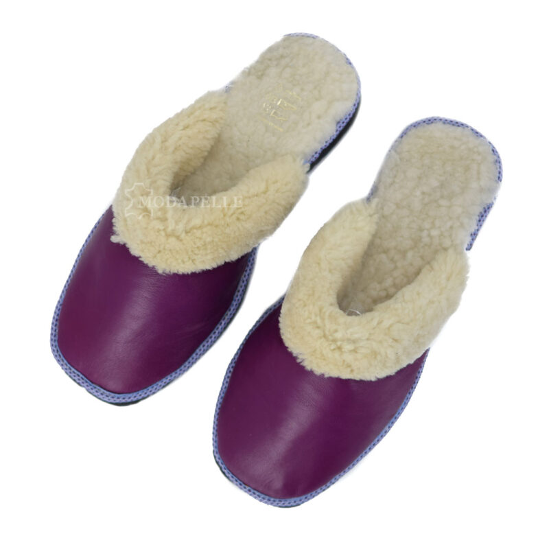 Pantofole in pelliccia mp120 lilla scuro