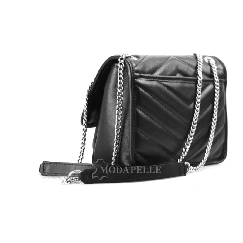 δερμάτινη τσάντα σε χρώμα μαύρο