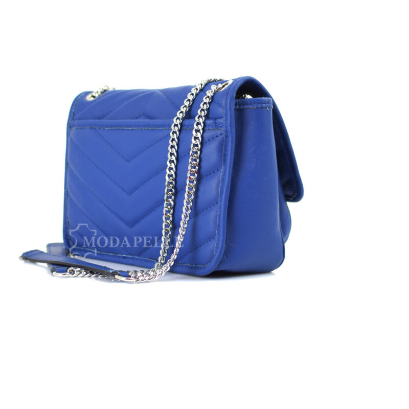 δερμάτινη τσάντα σε χρώμα μπλε