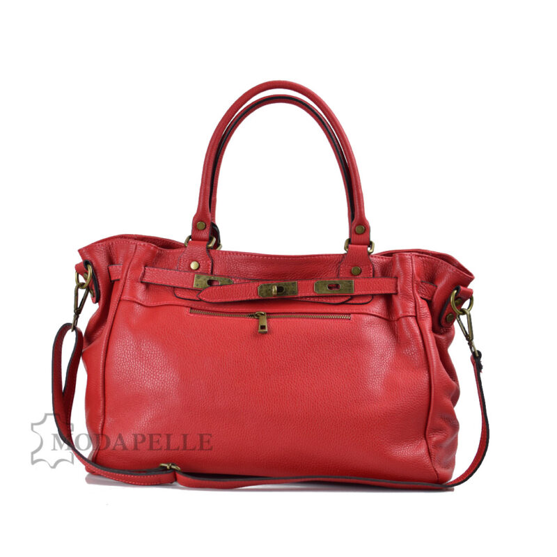 δερμάτινη τσάντα σε χρώμα κόκκινο