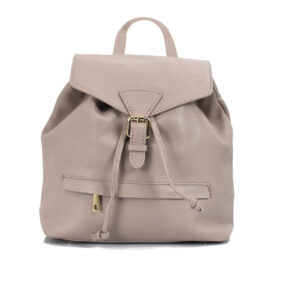 Leather backpack in nude colour