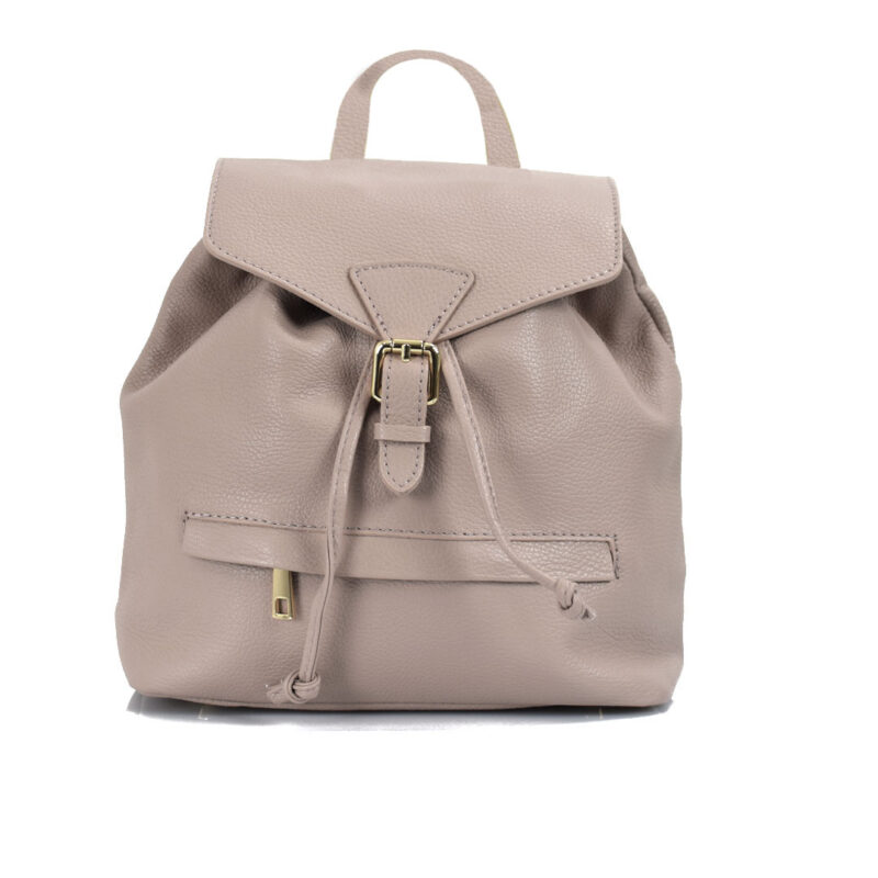Leather backpack in nude colour