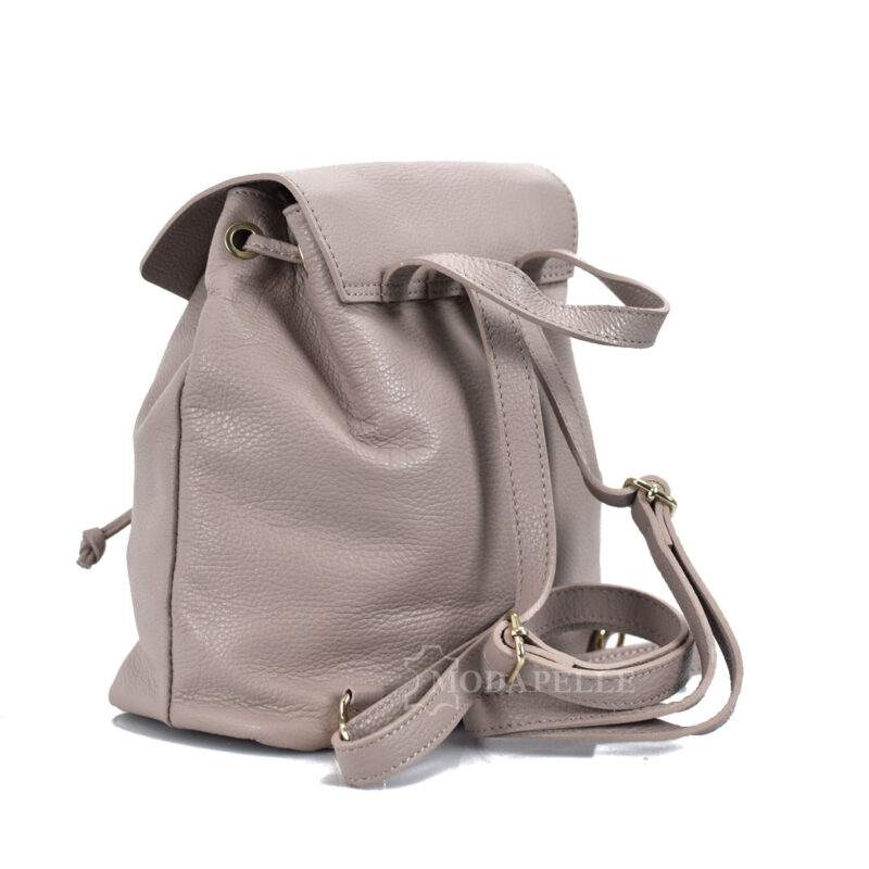 Leather backpack in nude colour