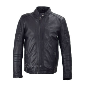 Lederjacke Race Schwarz