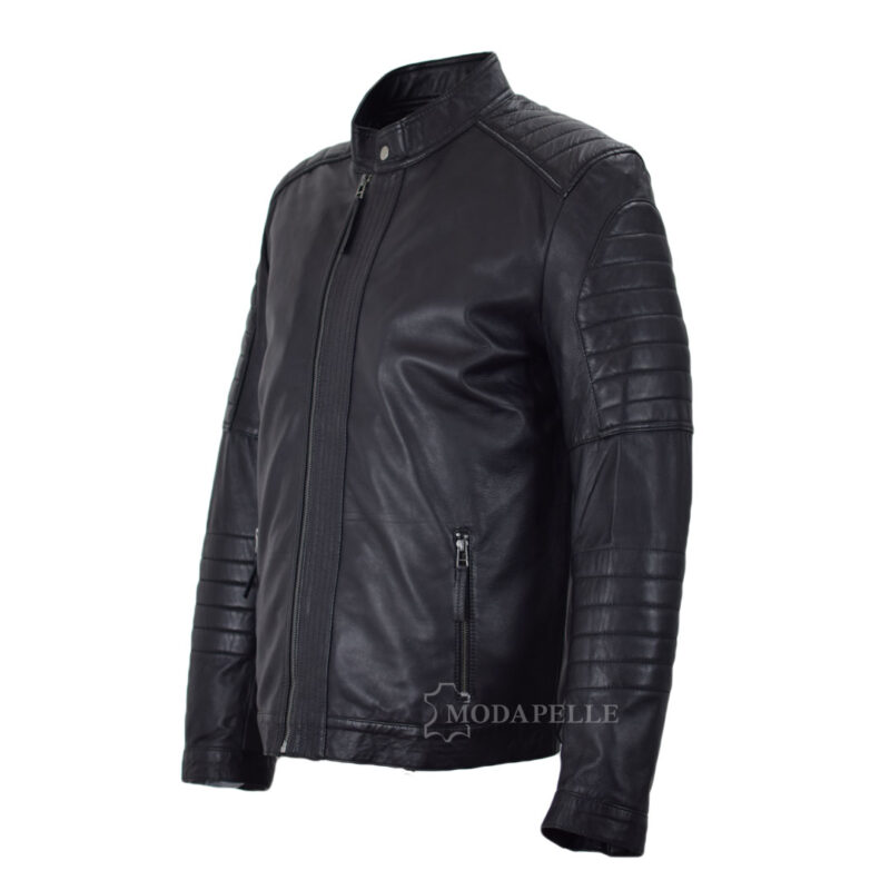 Lederjacke Race Schwarz