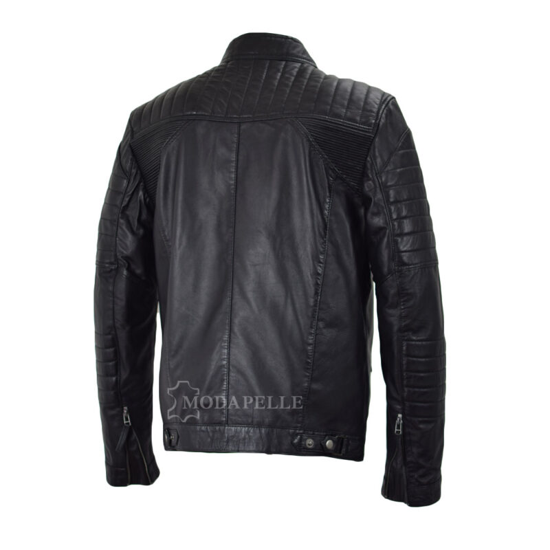 Lederjacke Race Schwarz