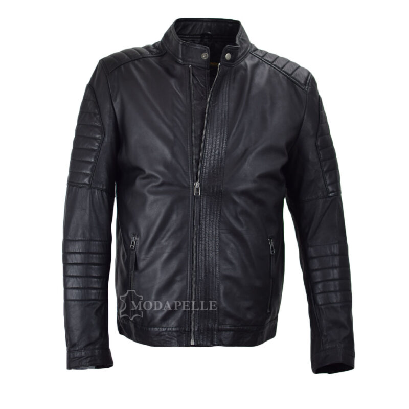 Lederjacke Race Schwarz