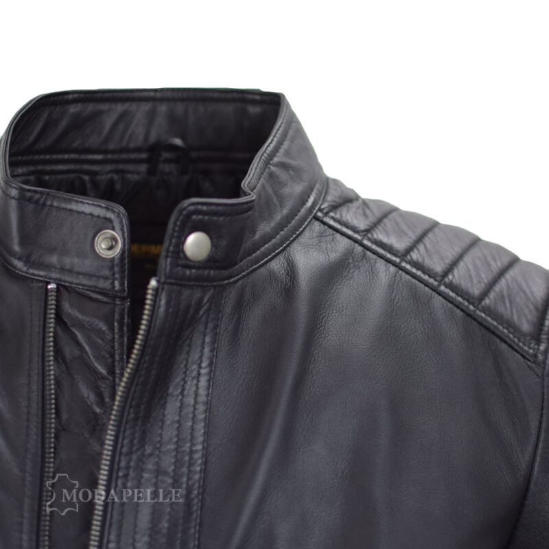 Lederjacke Race Schwarz