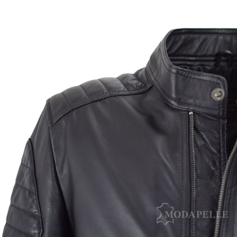 Lederjacke Race Schwarz