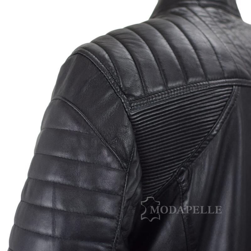 Lederjacke Race Schwarz