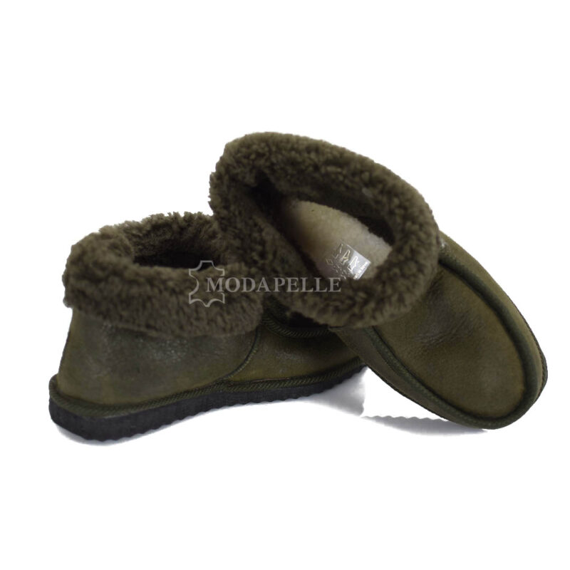 Pantofole in pelliccia chiuse di Kastoria mp417 verde