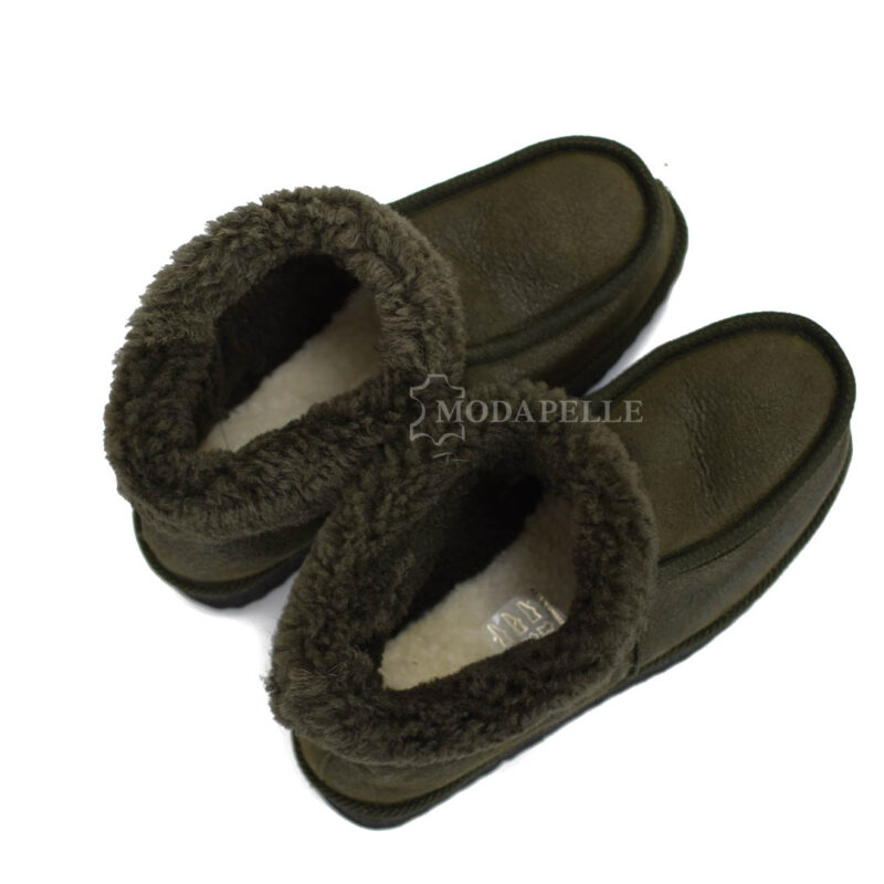Pantofole in pelliccia chiuse di Kastoria mp417 verde