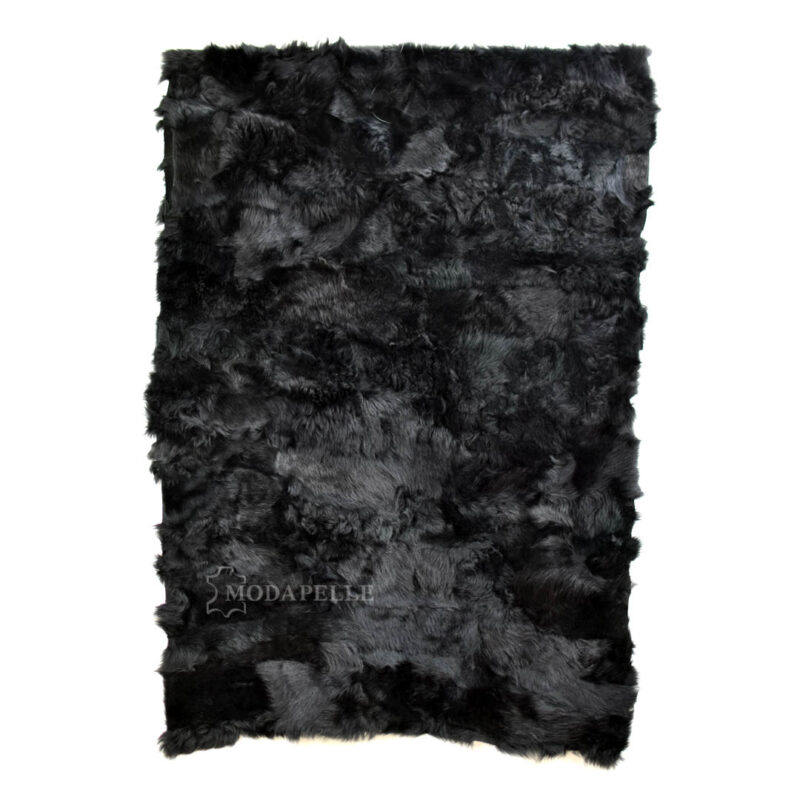 Δερμάτινο χαλί - ριχτάρι, από γούνα - δέρμα TOSCANA. ΚΩΔΙΚΌΣ: mp 604 - μαύρο χρώμα