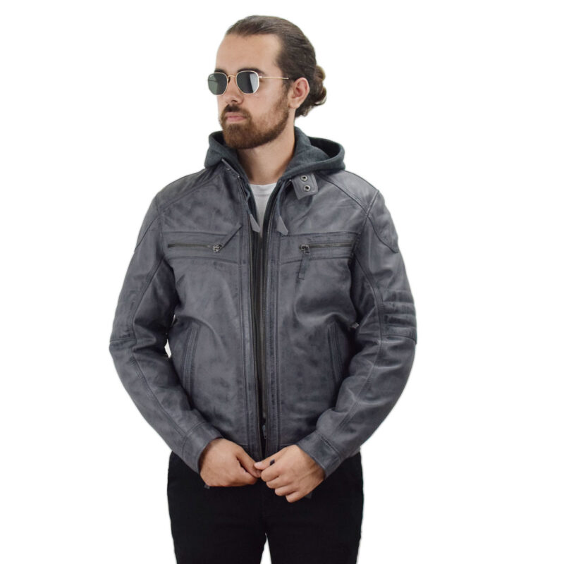 Leather jacket Giorgio grey