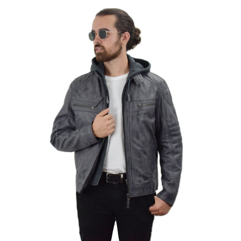 Leather jacket Giorgio grey