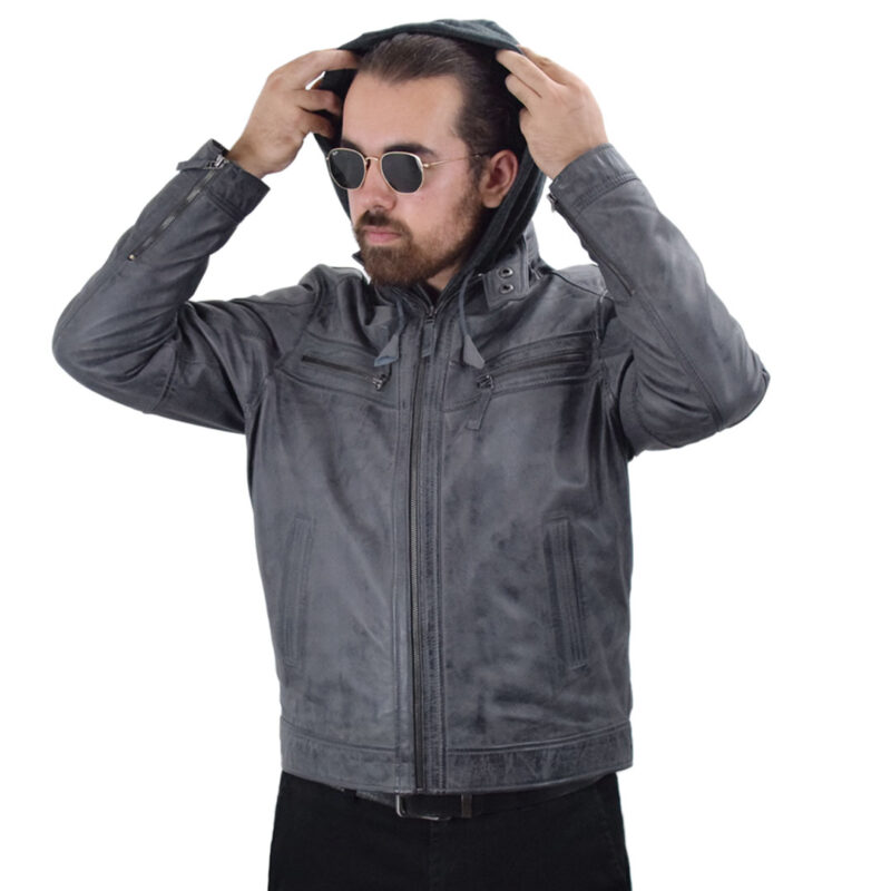 Leather jacket Giorgio grey