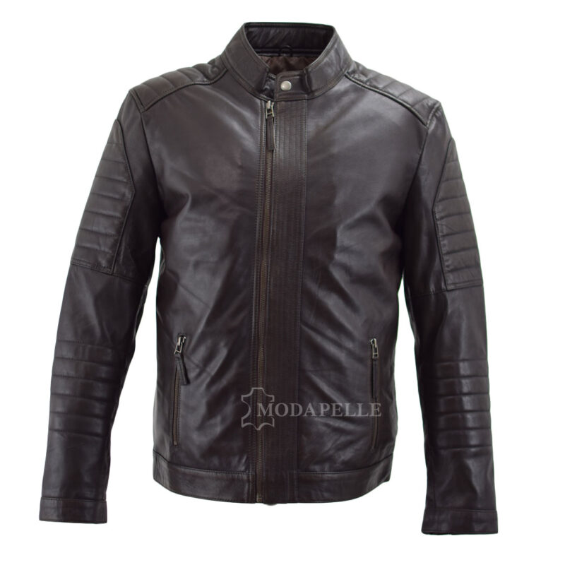 Lederjacke Race Braun