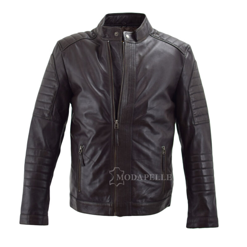 Leather jacket Race brown