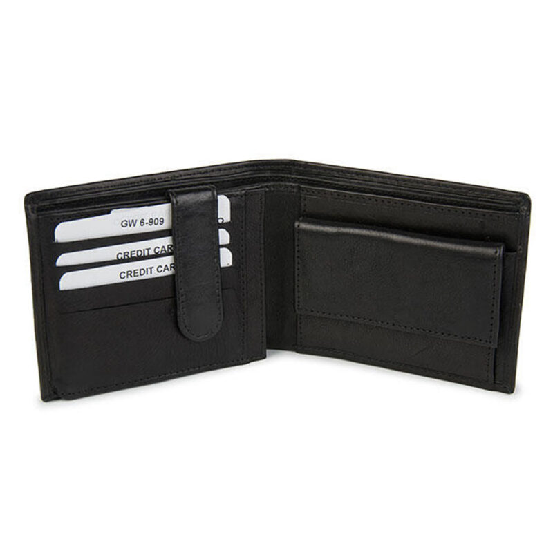 Leather wallet in black colour