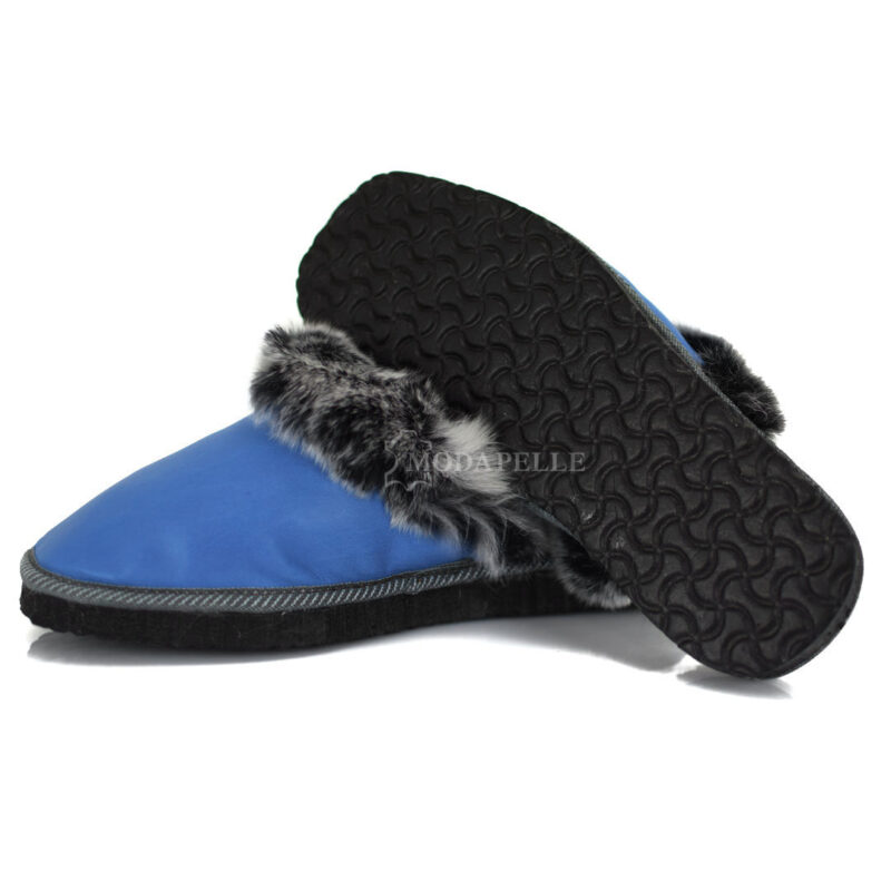 Pantofole in pelliccia mp131 bluette - rex