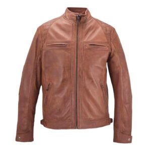 Leather jacket antique tan