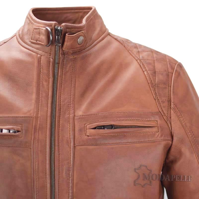 Leather jacket antique tan