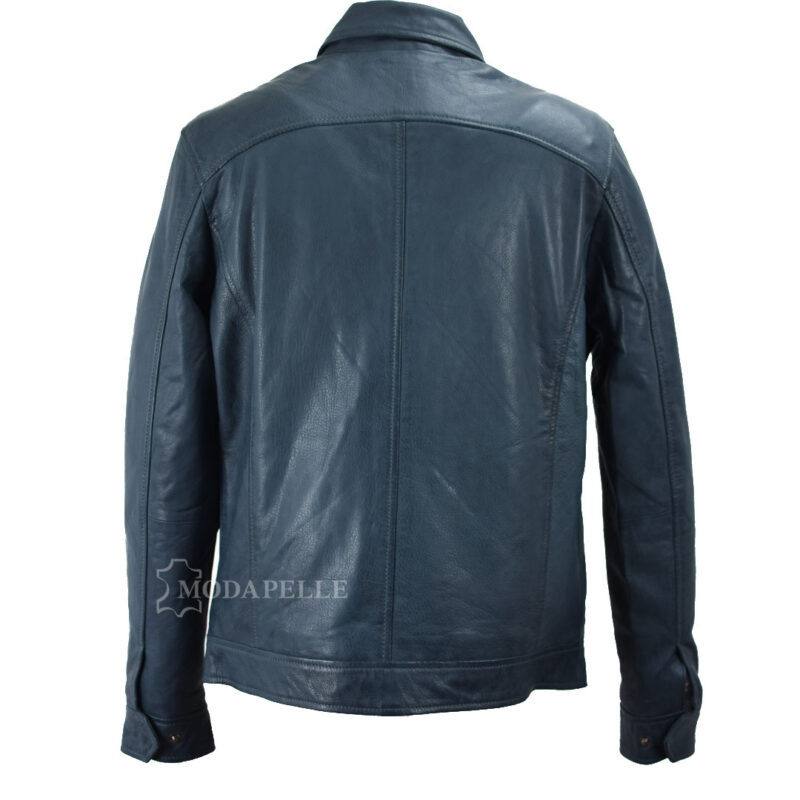 Lederjacke Classic Blau