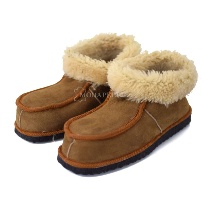 Pantofole in pelliccia chiuse di Kastoria mp415 cuoio
