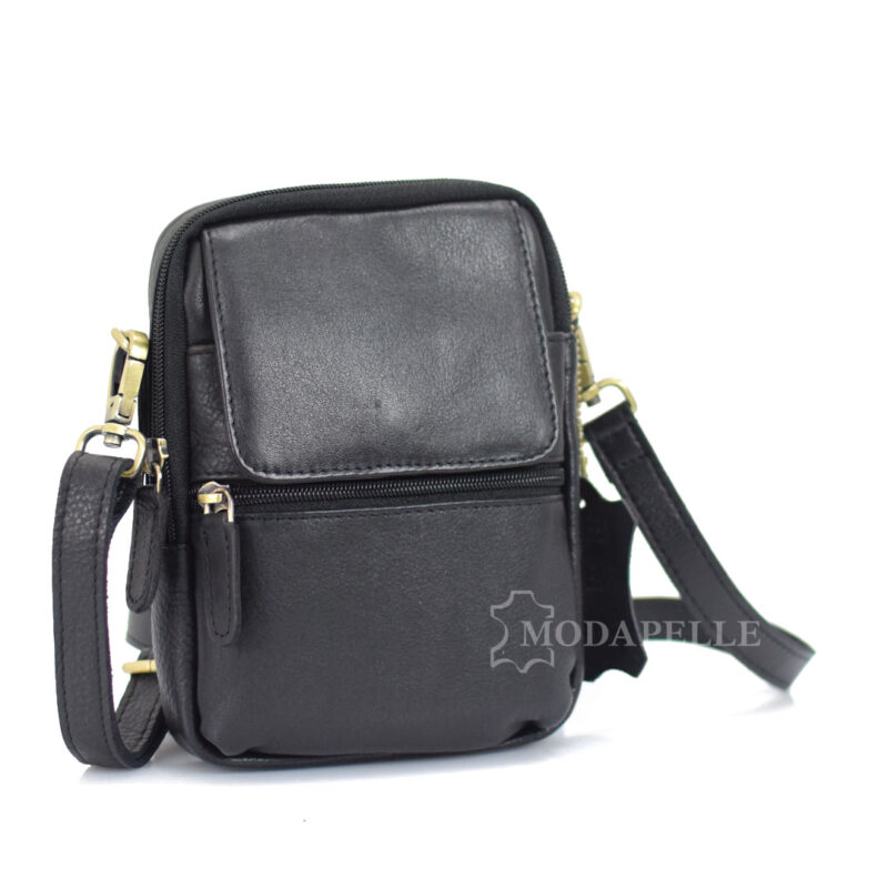 Leather shoulder bag mp 1955 black