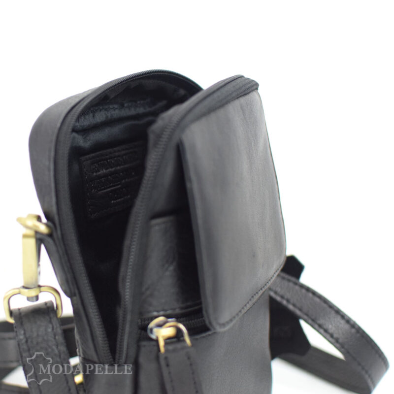 Leather shoulder bag mp 1955 black - Image 4