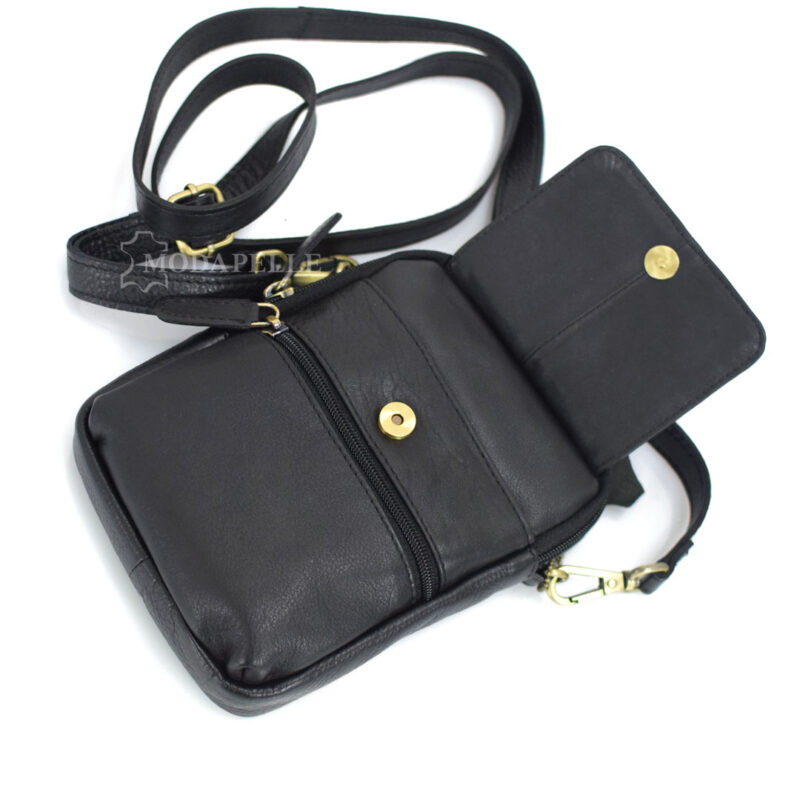 Leather shoulder bag mp 1955 black - Image 3