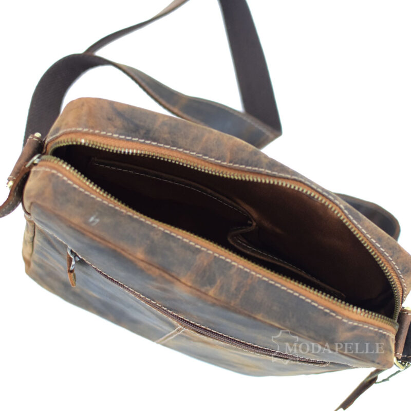 Leather shoulder bag mp 1952 brown - Image 4