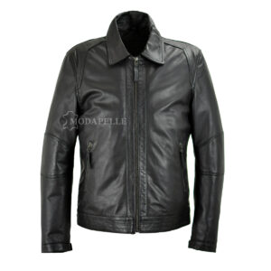 Leather jacket classic black new