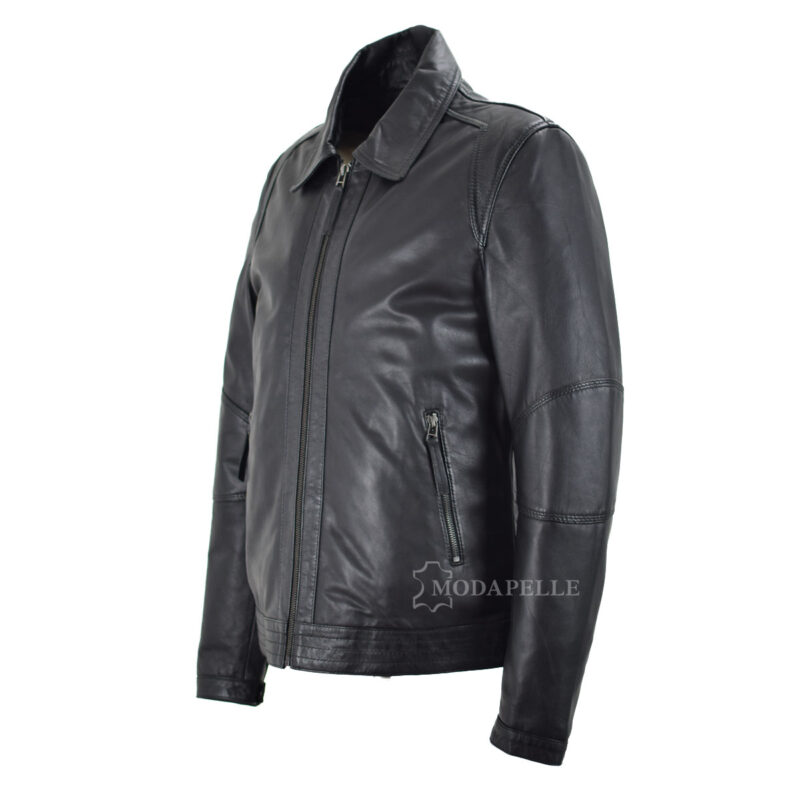 Leather jacket classic black new