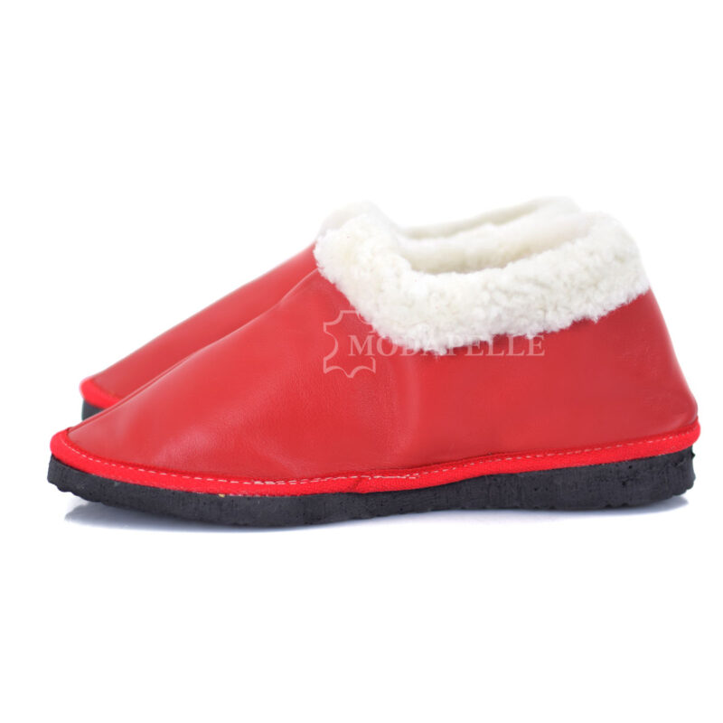 Pantofole in pelliccia chiuse di Kastoria mp421 rosso